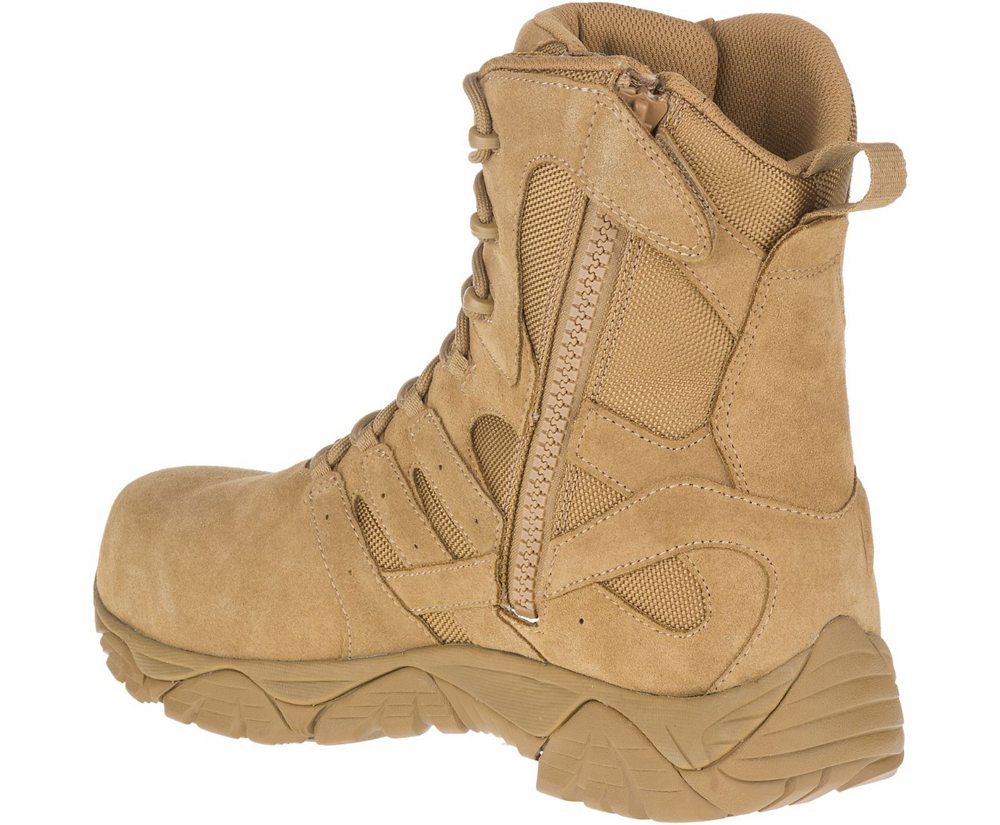 Kozaki Merrell Męskie Khaki - Moab 2 8\" Defense Zip Comp Toe Wide Width - 408257-PSN